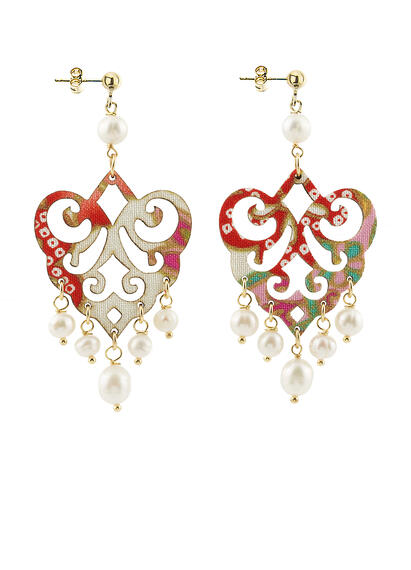 Chandelier Pearl Palm Earrings - Lebole Maison